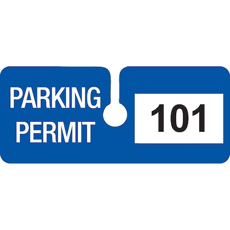 Parking Permits, Rearview, Wht/Blue, PK100 MPN:96280