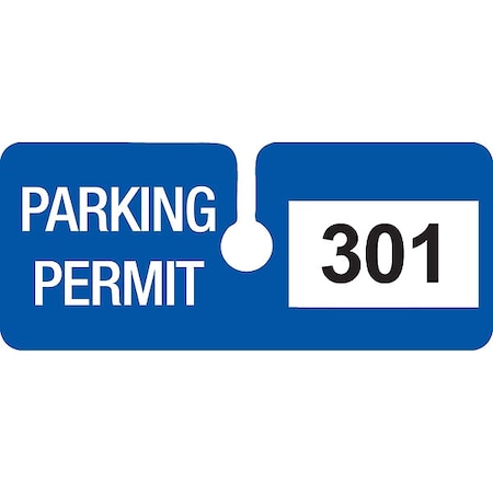 Parking Permits, Rearview, Wht/Blue, PK100 MPN:96282