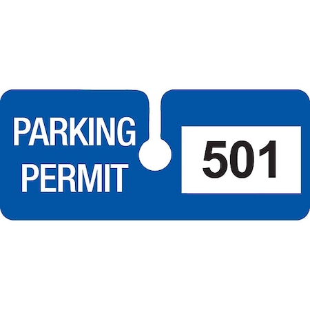 Parking Permits, Rearview, Wht/Blue, PK100 MPN:96284