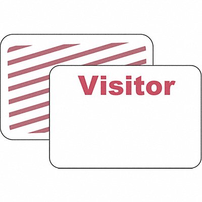D0065 Visitor Badge 1 Week Red/White PK500 MPN:95673