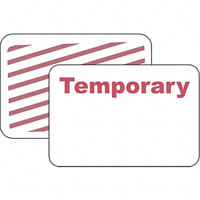 D0065 Temporary Badge 1 Week Red/White PK500 MPN:95675