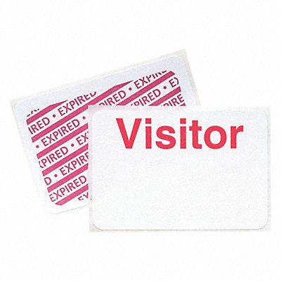 D0064 Visitor Badge 1 Day Red/White PK500 MPN:95688