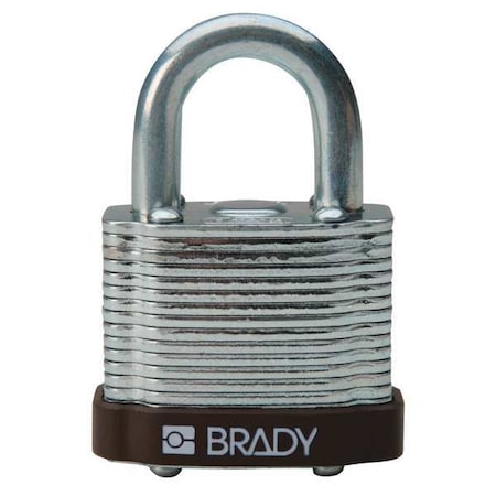 Keyed Padlock, Open, Rectangular Steel Body, Hardened Steel Shackle, 23/32 in W MPN:123272
