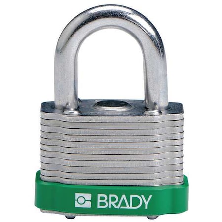 Keyed Padlock, Open, Rectangular Steel Body, Hardened Steel Shackle, 23/32 in W MPN:143128