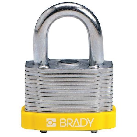 Keyed Padlock, Open, Rectangular Steel Body, Hardened Steel Shackle, 23/32 in W MPN:143132