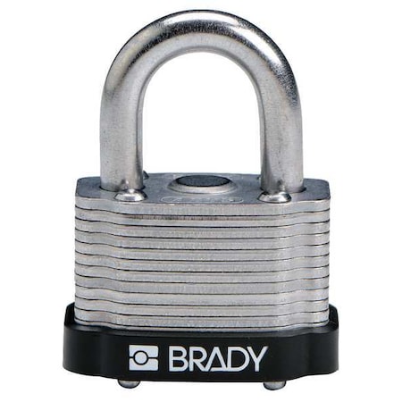 Keyed Padlock, Open, Rectangular Steel Body, Hardened Steel Shackle, 23/32 in W MPN:143136