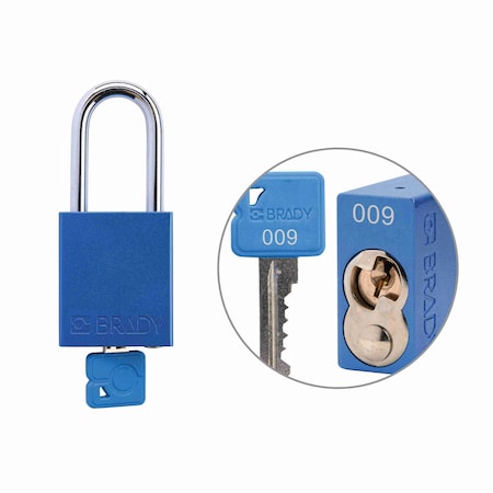 Padlock Alum BLU 1.5in Steel KeyCode9 MPN:SDAL-BLU-38ST-009