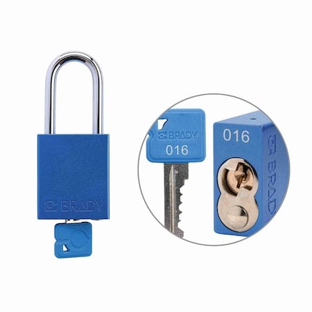 Padlock Alum BLU 1.5in Steel KeyCode16 MPN:SDAL-BLU-38ST-016