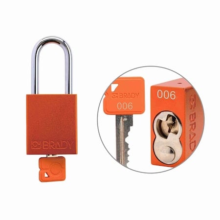 Padlock Alum ORG 1.5in Steel KeyCode6 MPN:SDAL-ORG-38ST-006