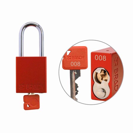 Padlock Alum RED 1.5in Steel KeyCode8 MPN:SDAL-RED-38ST-008