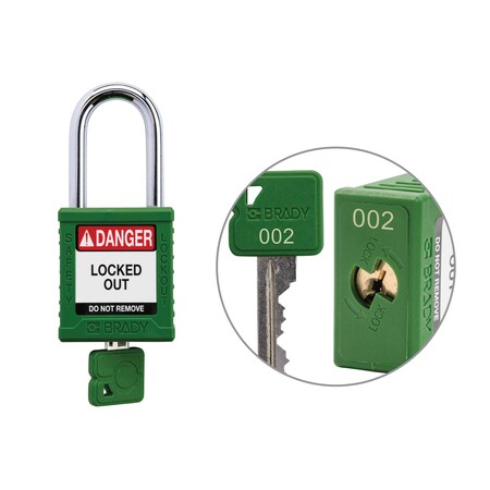 Padlock Plastic GRN 1.5in Steel KeyCode2 MPN:SDPL-GRN-38ST-002