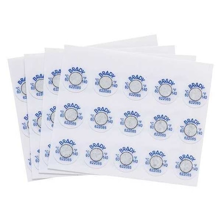0.25 dia. Temperature-Indicating Labels, Pk60 MPN:TIL-1-60C/140F-DIA