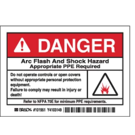 Arc Flash Protection Label, PK5, 101951 MPN:101951
