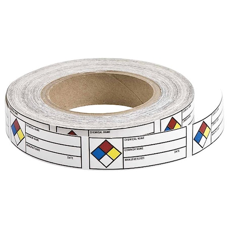 Chemical Label, 1 in H, 3 in W, 102844, PK720 MPN:102844