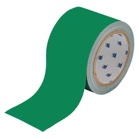 Floor Marking Tape, Polyester, Solid, Green, 2 in W., 8 mil Thickness MPN:104315