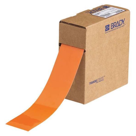 Floor Marking Tape, Polyester, Solid, Orange, 2 in W., 8 mil Thickness MPN:104316