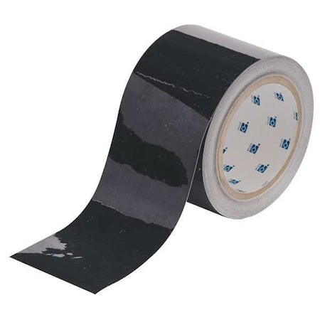 Floor Marking Tape, Polyester, Solid, Black, 3 in W., 8 mil Thickness MPN:104340