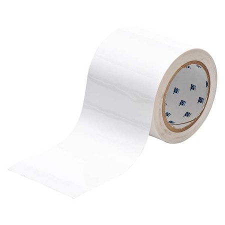 Floor Marking Tape, Polyester, No Legend, White, 4 in W., 8 mil Thickness MPN:104371