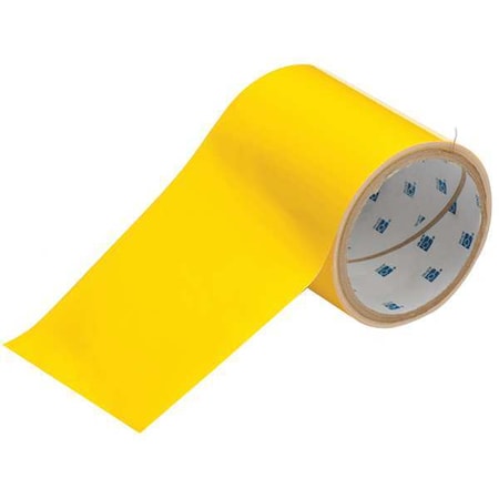 Floor Marking Tape, Polyester, No Legend, Yellow, 4 in W., 8 mil Thickness MPN:104372