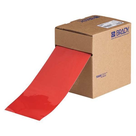 Floor Marking Tape, Polyester, No Legend, Red, 4 in W., 8 mil Thickness MPN:104373