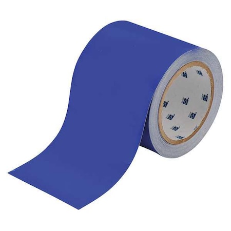 Floor Marking Tape, Polyester, No Legend, Blue, 4 in W., 8 mil Thickness MPN:104374
