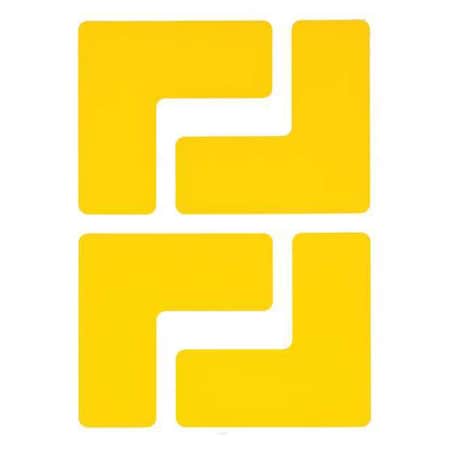 Floor Marking Tape, Polyester, Solid, Yellow, 2 in W., 8 mil Thickness, 20 PK MPN:104433