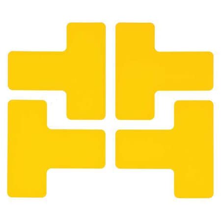 Floor Marking Tape, Polyester, Solid, Yellow, 2 in W., 8 mil Thickness, 20 PK MPN:104439