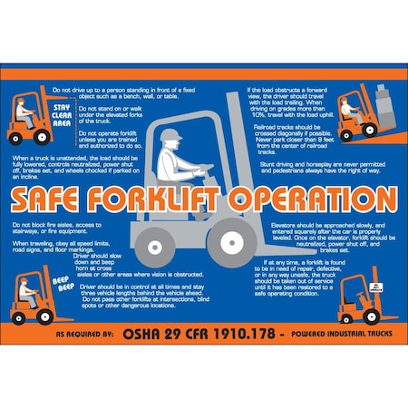 WALLCHART PLAS 29WX20 SAFE FRKLFT OPERTN MPN:105617