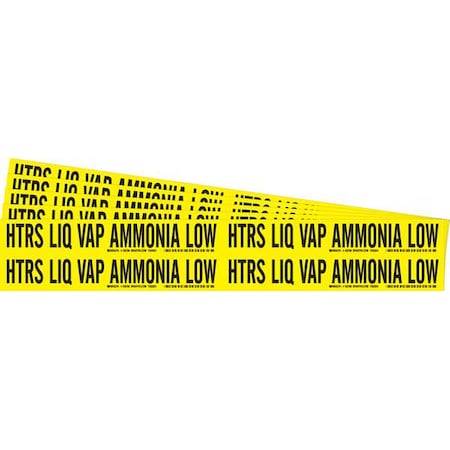 Pipe Marker, Htrs Liq Vap Ammonia Low, PK5 MPN:105789-PK