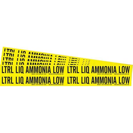 Pipe Marker, Ltrl Liq Ammonia Low, PK5 MPN:105797-PK