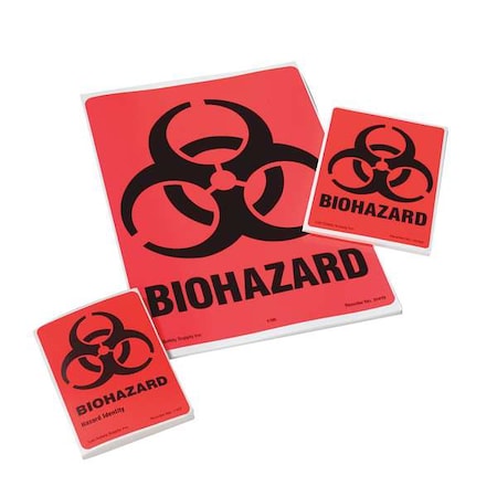 Warning Label, Biohazard, Paper, 2 7/8 in W, 4 in H MPN:1127LS