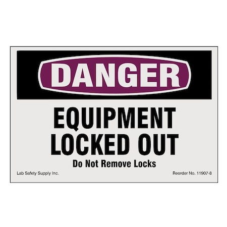 Lockout/Tagout Magnetic Sign, 4 in Height, 6 in Width, Vinyl, Rectangle, English MPN:11907-8LS