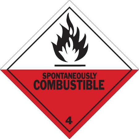 Hazardous Warning Label, 4inHx4inW, Vinyl, 121069 MPN:121069
