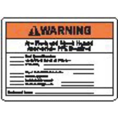Permanent Adhesive Label, 3 1/2 in Height, 5 in Width, Vinyl, Horizontal Rectangle, English MPN:121072