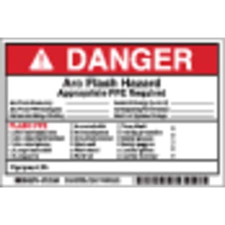 Arc Flash Protection Label, 6 In. W, PK5, 121080 MPN:121080