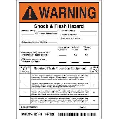 Permanent Adhesive Label, 7x5in, Vinyl, PK5 MPN:121081
