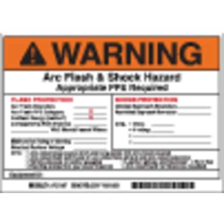 Arc Flash Protection Label, 5 In. H, PK5, 121087 MPN:121087