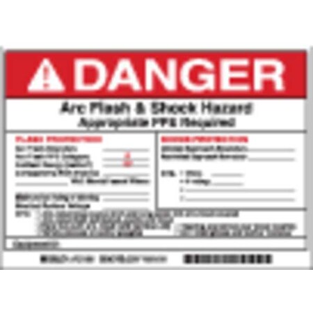 Arc Flash Protection Label, 5 In. H, PK5, 121094 MPN:121094