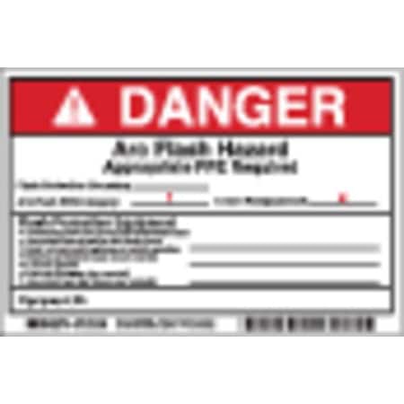 Arc Flash Protection Label, 4 In. H, PK5, 121098 MPN:121098