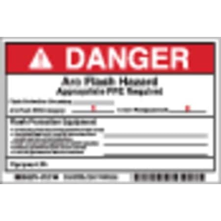 Arc Flash Protection Label, 4 In. H, PK5, 121100 MPN:121100