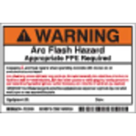 Arc Flash Protection Label, 6 In. W, PK5, 121109 MPN:121109