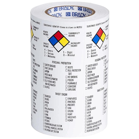 GHS Label, 1/2 in H, 1/2 in W, Paper MPN:121162