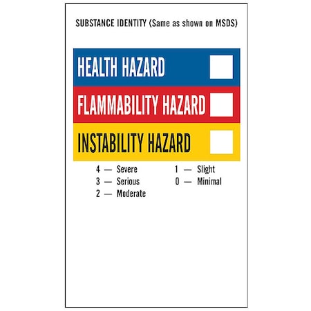 GHS Label, 8 in H, 3 in W, Vinyl, PK500 MPN:121164