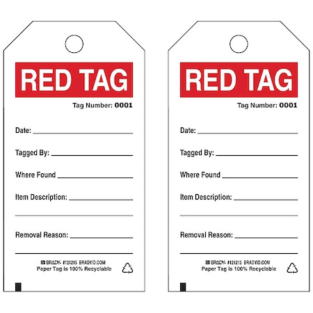 Tag, White, Paper, 5-3/4inH, 3inW, PK100 MPN:121215