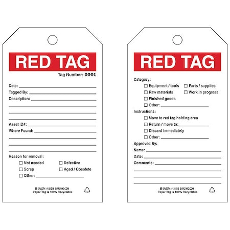 Tag, White, Paper, 7 in H, 4 in W, PK100 MPN:121216