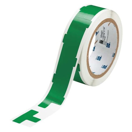 Floor Marking Tape, vinyl, Solid, Green, 1 in W., 4 mil Thickness, 545 PK MPN:121421