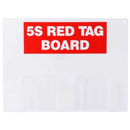 Red Tag Station, 5S Red Tag, Acrylic, 12 in H x 16 in W, Red/white MPN:122048