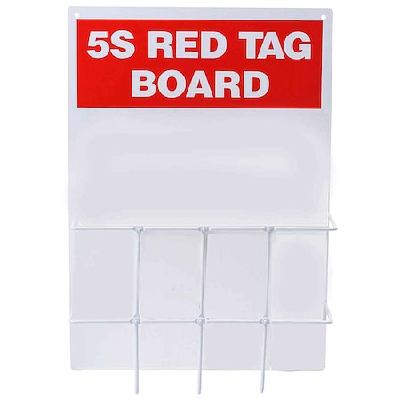Red Tag Binder Station, 5S Red Tag, Polycarbonate Backboard with Wire Rack, 14 in H x 20 in W MPN:122051