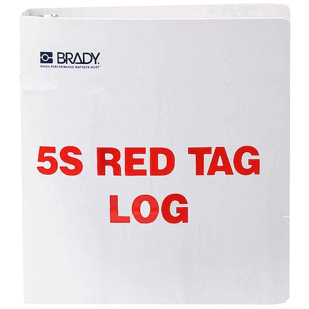 Red Tag Binder, 5S Red Tag, Polyethylene, 11 in H x 10 in W, Red/white MPN:122052