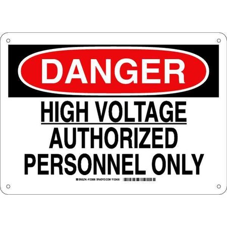 Danger Sign, 10 in Height, 14 in Width, Aluminum, Rectangle, English MPN:123698